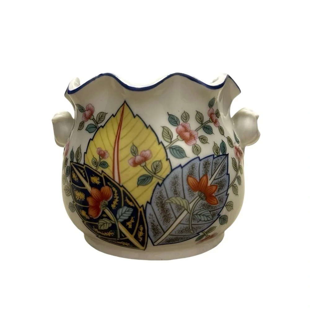 Tabacco Leaf Genus Nicotina Fine China By Mann Open Sugar Bowl RARE